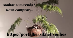 Sonhar com Renda o que Comprar

Planta: Da família das samambaias, a renda-portuguesa é muito utilizada na ornamentação de ambientes internos. Sua folhagem é delicada e de crescimento lento. A planta detesta o frio e o inverno, quando suas folhas ganham uma tonalidade amarelada e caem. Quanto à luminosidade adequada, a especialista salienta que a plantinha prefere lugares de meia-sombra e recomenda: “Deixe a renda-portuguesa na luz, mas sem sol direto”, diz a criadora da página Plantabilidade.