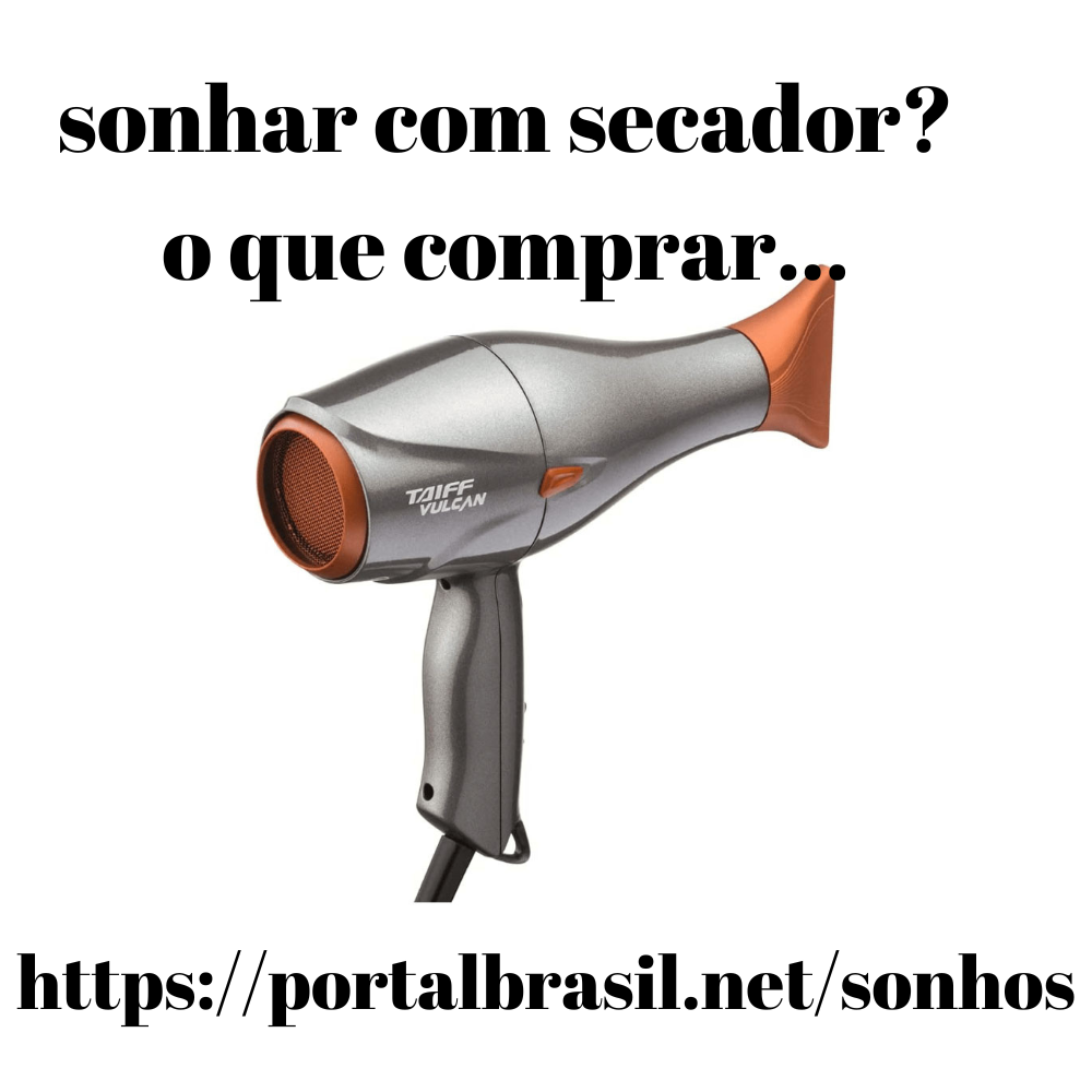 Sonhar com Secador o que Comprar

O secador pode ser um auxiliar importante para facilitar a secagem dos cabelos, podendo ser usado para diferentes tipos de fios. O uso correto influencia a saúde capilar, evitando o ressecamento, e pode ser menos prejudicial do que a secagem natural. Um secador de cabelo é um dispositivo eletromecânico que sopra ar ambiente ou quente sobre o cabelo úmido para evaporar a água mais rapidamente para secar o cabelo.